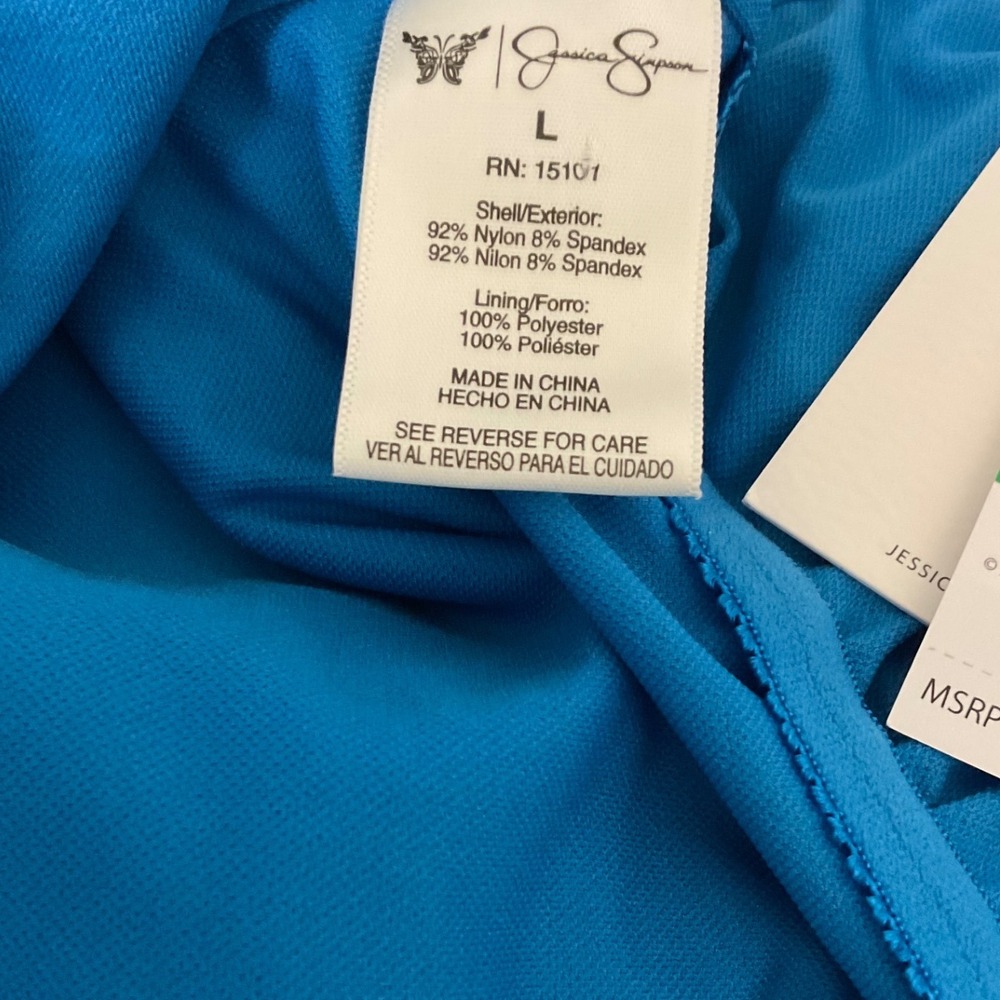 Jessica Simpson One Piece Swimsuit Women Large Lake Blue - Picture 5 of 5